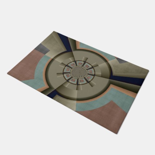 Modern Abstract Color Harmony Fractal Art Graphic Doormat