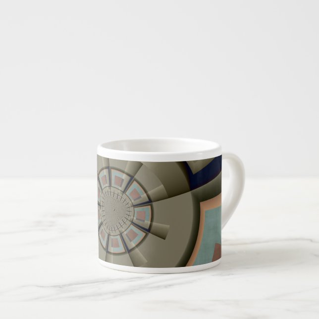 Modern Abstract Color Harmony Fractal Art Graphic Espresso Cup (Front Right)