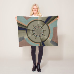 Modern Abstract Color Harmony Fractal Art Graphic Fleece Blanket