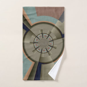 Modern Abstract Color Harmony Fractal Art Graphic Hand Towel