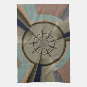 Modern Abstract Color Harmony Fractal Art Graphic Kitchen Towel