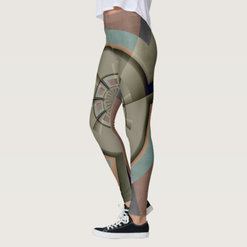 Modern Abstract Color Harmony Fractal Art Graphic Leggings