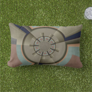 Modern Abstract Color Harmony Fractal Art Graphic Lumbar Pillow