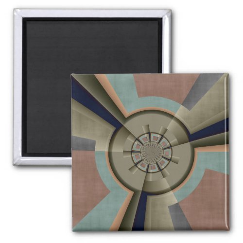 Modern Abstract Color Harmony Fractal Art Graphic Magnet
