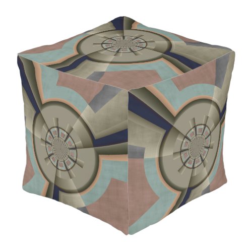 Modern Abstract Color Harmony Fractal Art Graphic Outdoor Pouf
