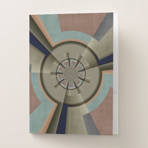 Modern Abstract Color Harmony Fractal Art Graphic Pocket Folder