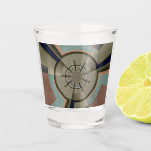 Modern Abstract Color Harmony Fractal Art Graphic Shot Glass