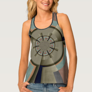 Modern Abstract Color Harmony Fractal Art Graphic Tank Top