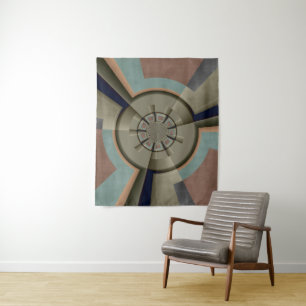 Modern Abstract Color Harmony Fractal Art Graphic Tapestry