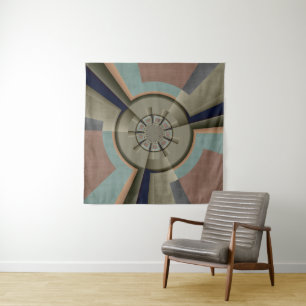 Modern Abstract Color Harmony Fractal Art Graphic Tapestry