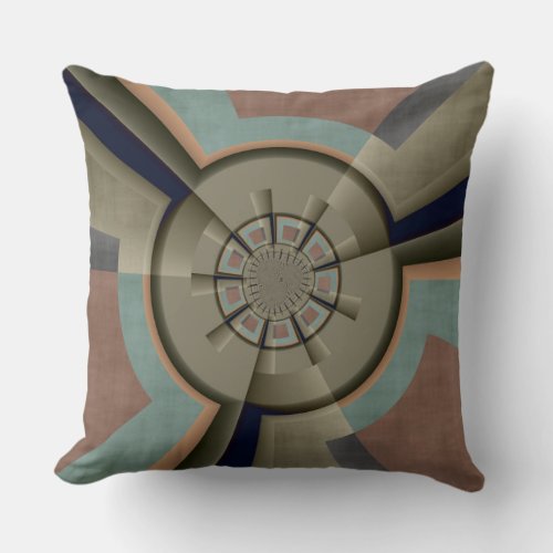 Modern Abstract Color Harmony Fractal Art Graphic Throw Pillow