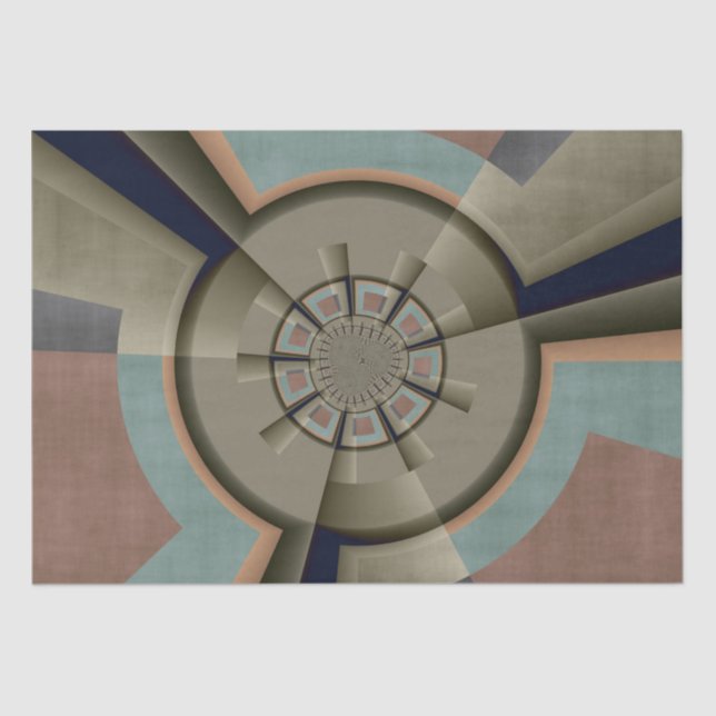 Modern Abstract Color Harmony Fractal Art Graphic Tissue Paper (Front)