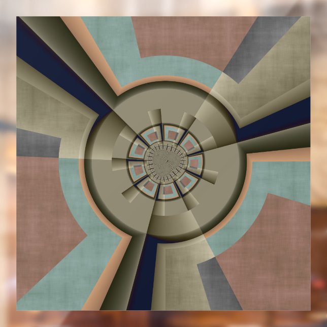Modern Abstract Color Harmony Fractal Art Graphic Window Cling (Sheet 2)