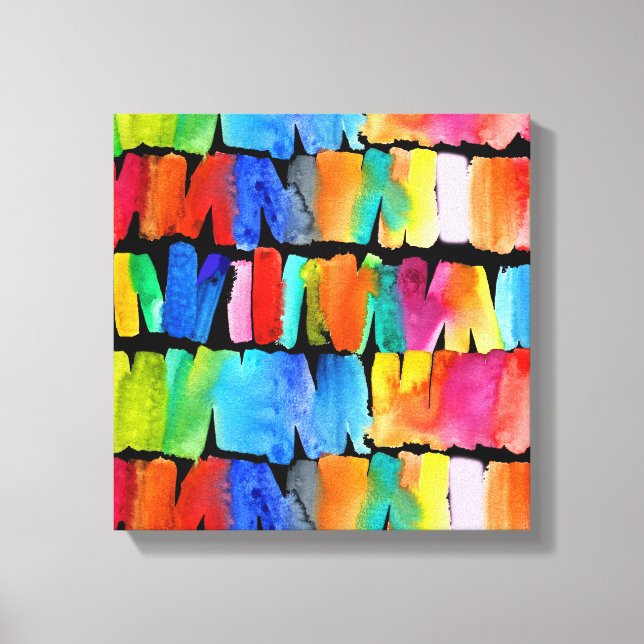 Modern abstract color riot crazy colors canvas print (Front)