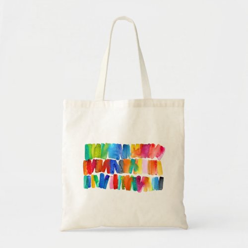 Modern abstract color riot crazy colors tote bag