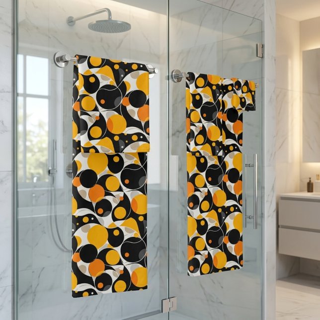 Modern Abstract Colored Bubbles Bath Towel Set (Creator Uploaded)
