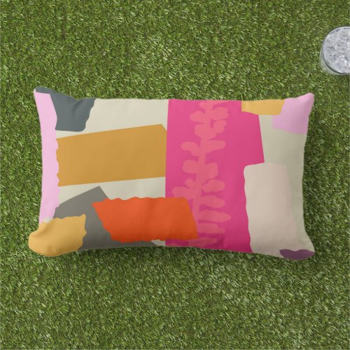 Modern Abstract Colorful Artistic Color Blocks     Lumbar Pillow