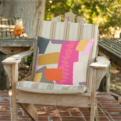 Modern Abstract Colorful Artistic Color Blocks    Outdoor Pillow