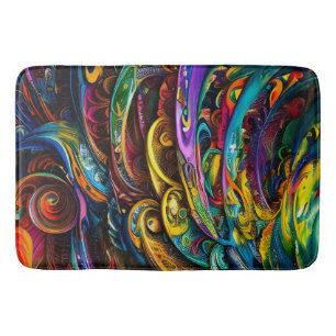 Modern Abstract Colorful  Bath Mat