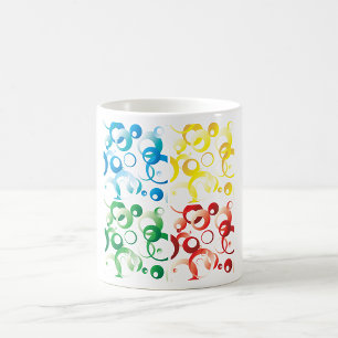 Modern Abstract Colorful Bubbles Geometric Pattern Coffee Mug