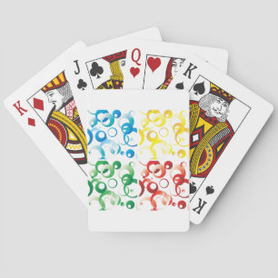 Modern Abstract Colorful Bubbles Geometric Pattern Poker Cards