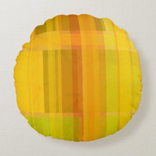 Modern Abstract  Colorful Citrus Colors Round Pillow