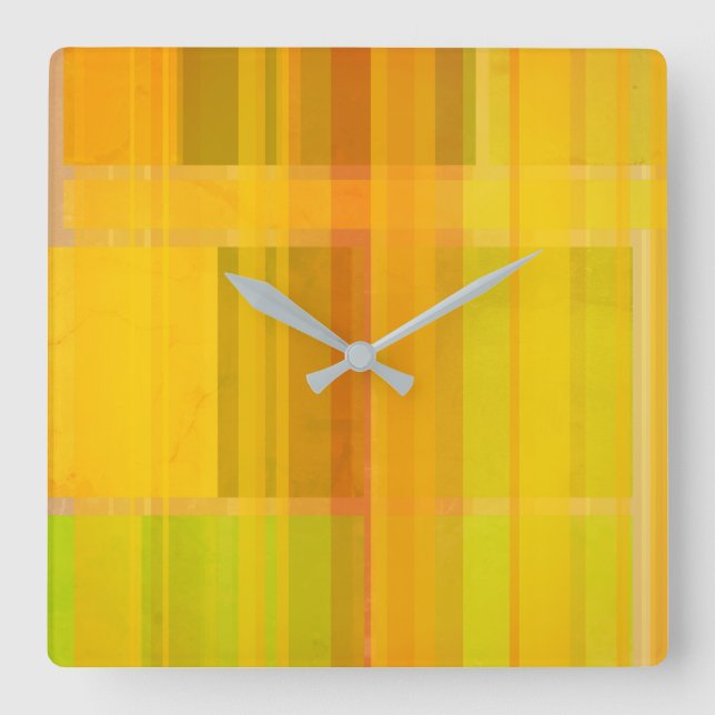 Modern Abstract | Colorful Citrus Colors Square Wall Clock (Front)