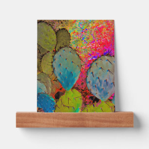 Modern Abstract Colorful Desert Cactus Picture Ledge