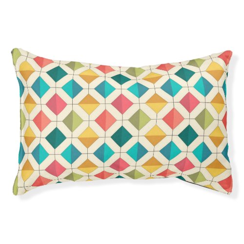 Modern Abstract Colorful Geometric Pattern Dogs Pet Bed