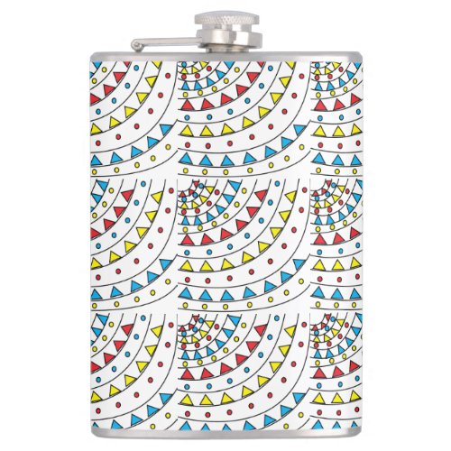 Modern Abstract Colorful Geometric Pattern     Flask