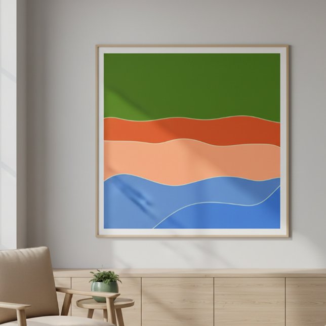 Modern Abstract Colorful Landscape Mid century Poster (Creator Uploaded)