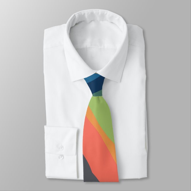 Modern Abstract Colorful Neck Tie (Tied)