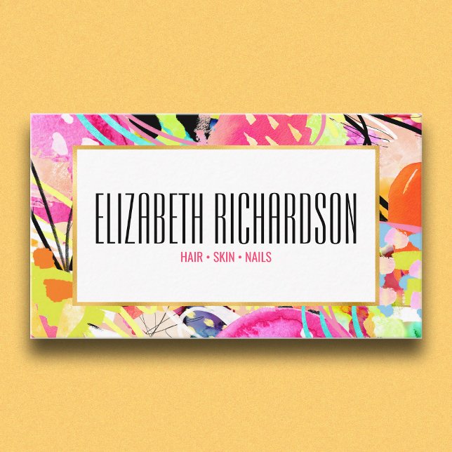 Modern Abstract Colorful Neon Bold Vibrant Business Card (Creator Uploaded)