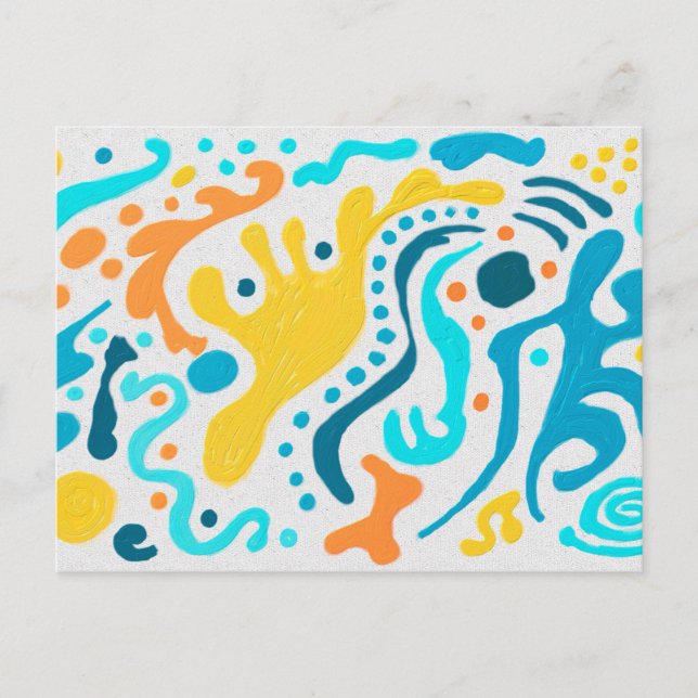 Modern Abstract Colorful Painting Postcard (Front)