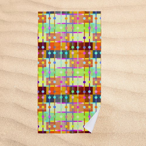 Modern Abstract Colorful Pattern Beach Towel
