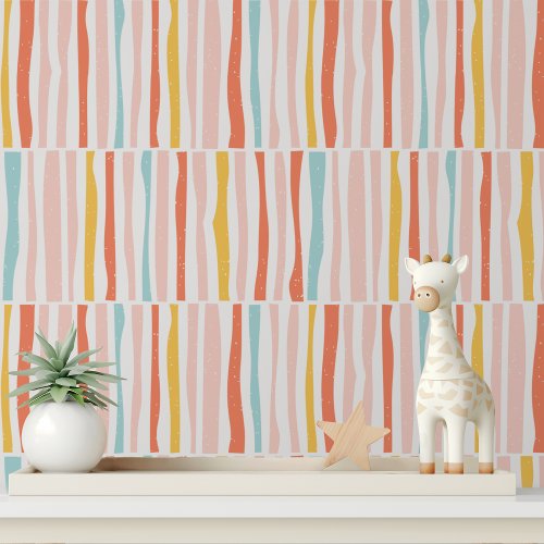 Modern Abstract Colorful Striped Pattern Wallpaper