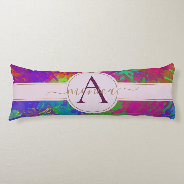 Modern Abstract Colorful Tie Dye Pattern Design Body Pillow (Front)