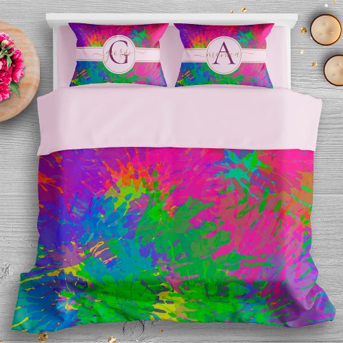 Modern Abstract Colorful Tie Dye Pattern Design Duvet Cover