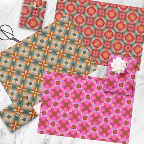 Modern Abstract Colorful Trendy Chic Geometric Wrapping Paper Sheets