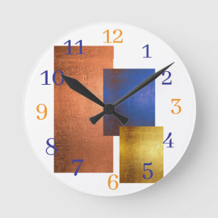 Modern Abstract Colorful Wall Clock Aesthetic