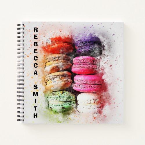 Modern Abstract Colourful Macaron Name Notebook