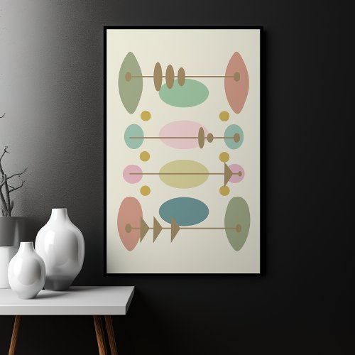 Modern Abstract Colourful Shapes Mid Century  Poster