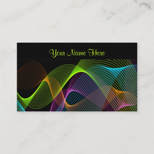 Customizable Modern Abstract  Colourful Swirling Lines Design Business Card