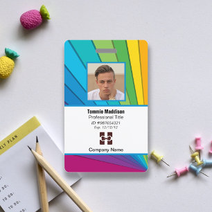 Modern Abstract Company Employee Id   Rainbow Badge