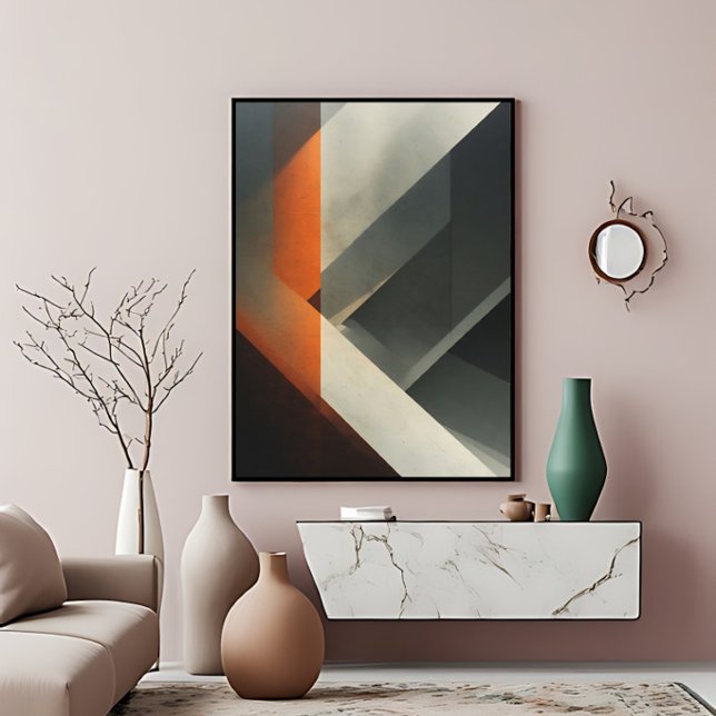 Modern Abstract Concrete Orange Accent Poster (Creator Uploaded)