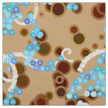 Modern Abstract Confetti Print, Aqua and Brown Fabric