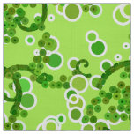 Modern Abstract Confetti Print, Lime Green Fabric