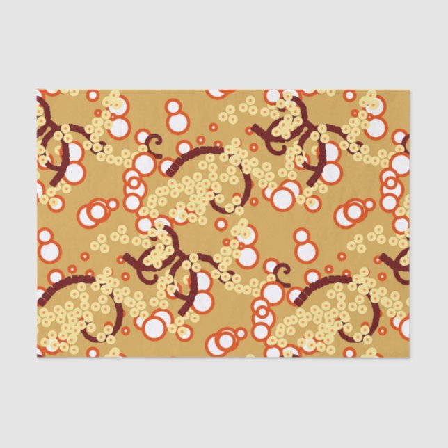 Modern Abstract Confetti Print, Mustard Gold Tissue Paper (Front)