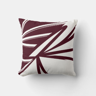 Modern Abstract Contemporary Burgundy Throw Pillow