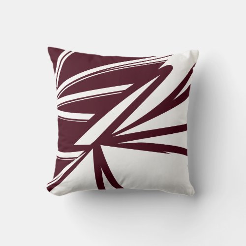  Modern Abstract Contemporary Burgundy Throw Pillow